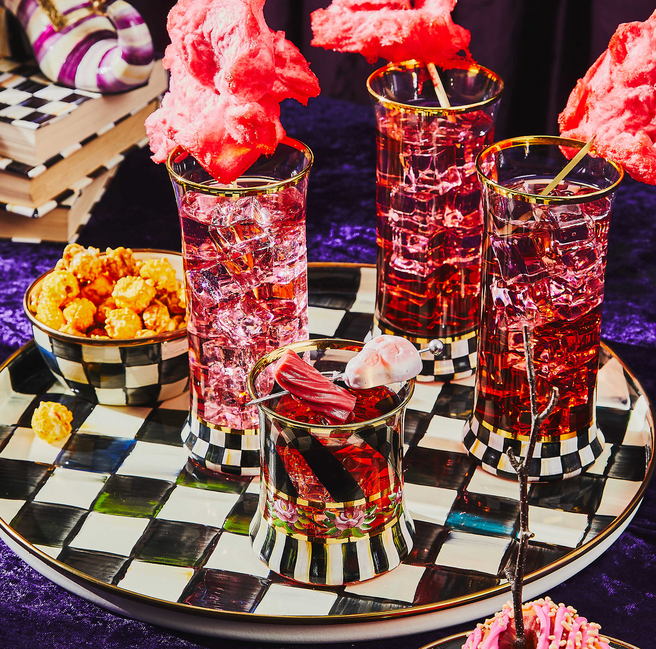 MacKenzie Childs Courtly Check Highball Glass