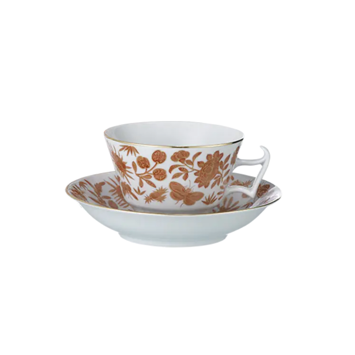 Mottahedeh Sacred Bird & Butterfly Tea Cup & Saucer