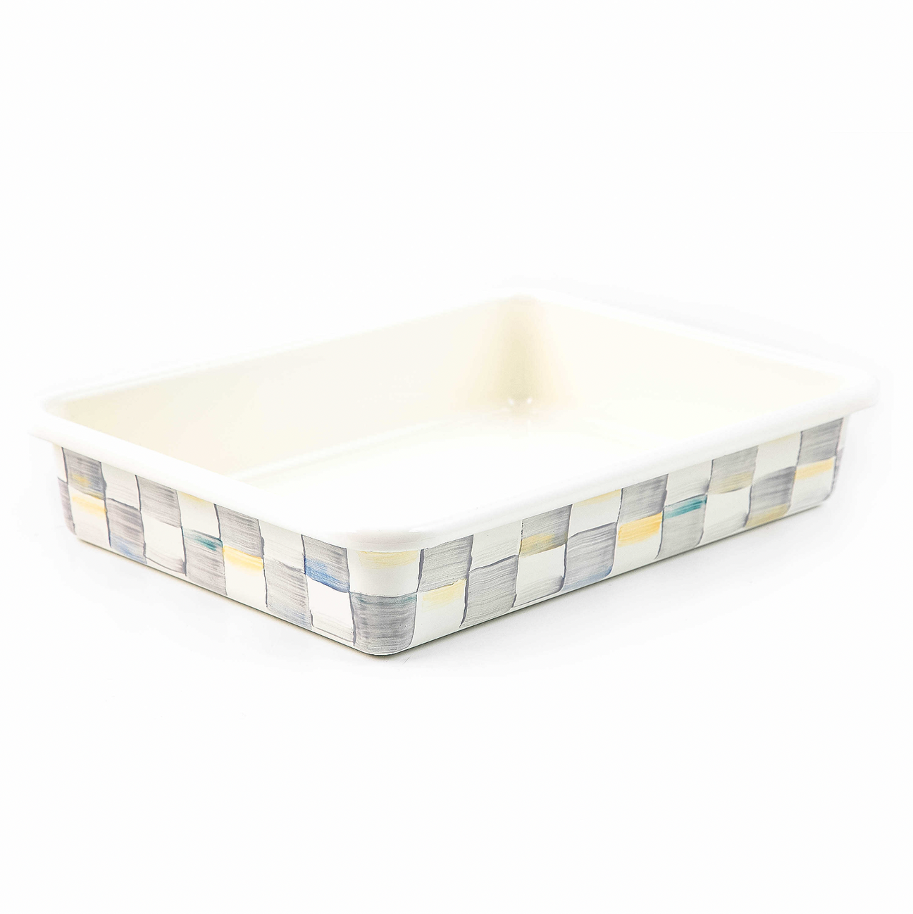 MacKenzie Childs Sterling Check Enamel Baking Pan - 9" x 13"