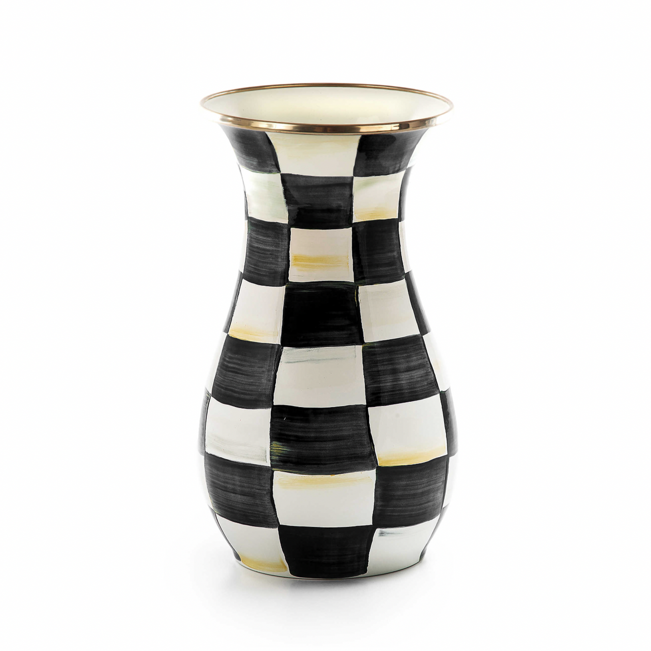 MacKenzie Childs Tall Courtly Check Enamel Vase