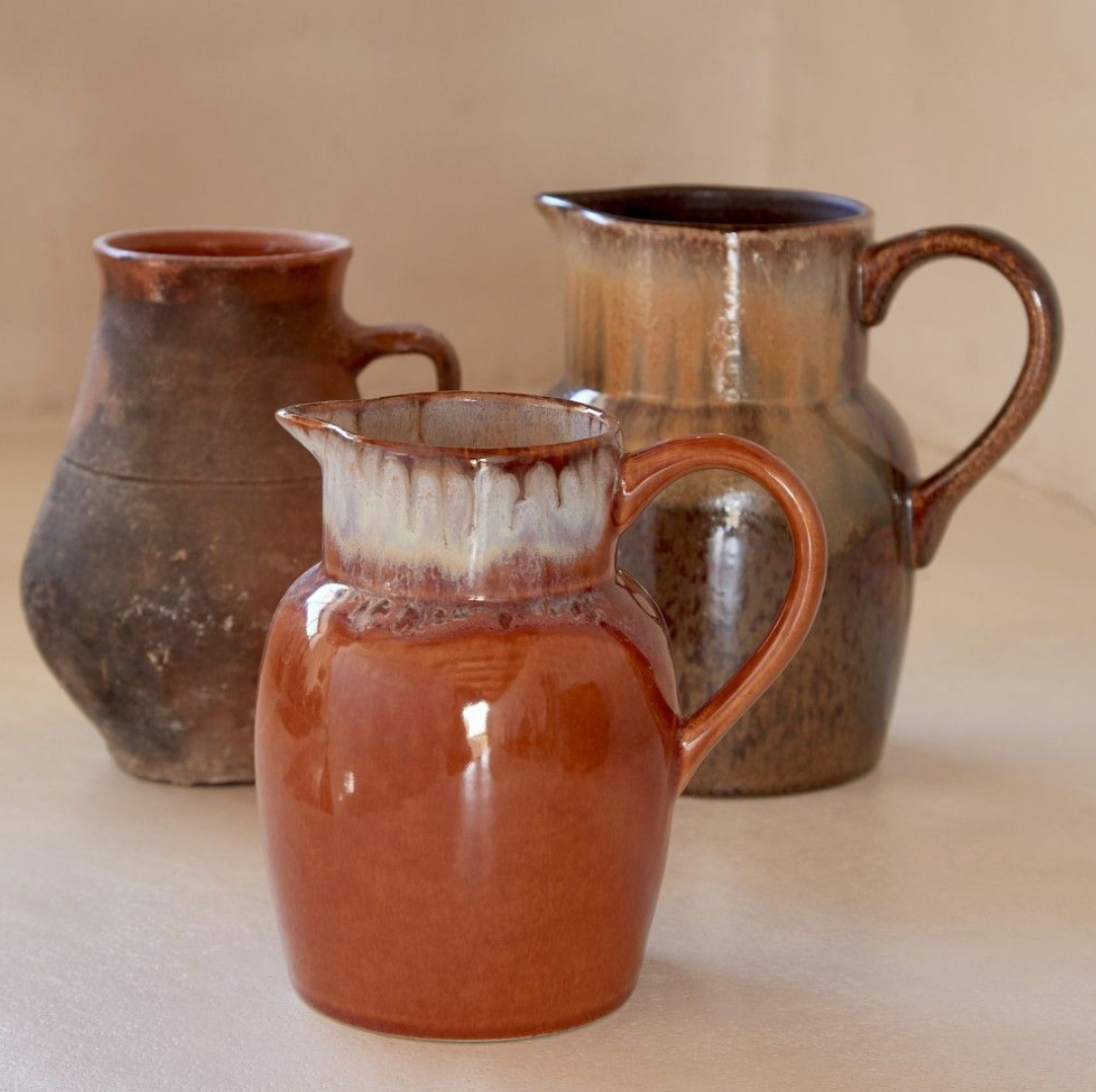 Casafina Poterie Pitcher, Caramel Latte