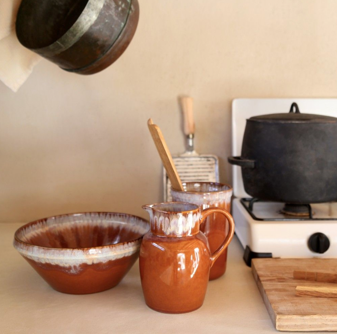 Casafina Poterie Pitcher, Caramel Latte