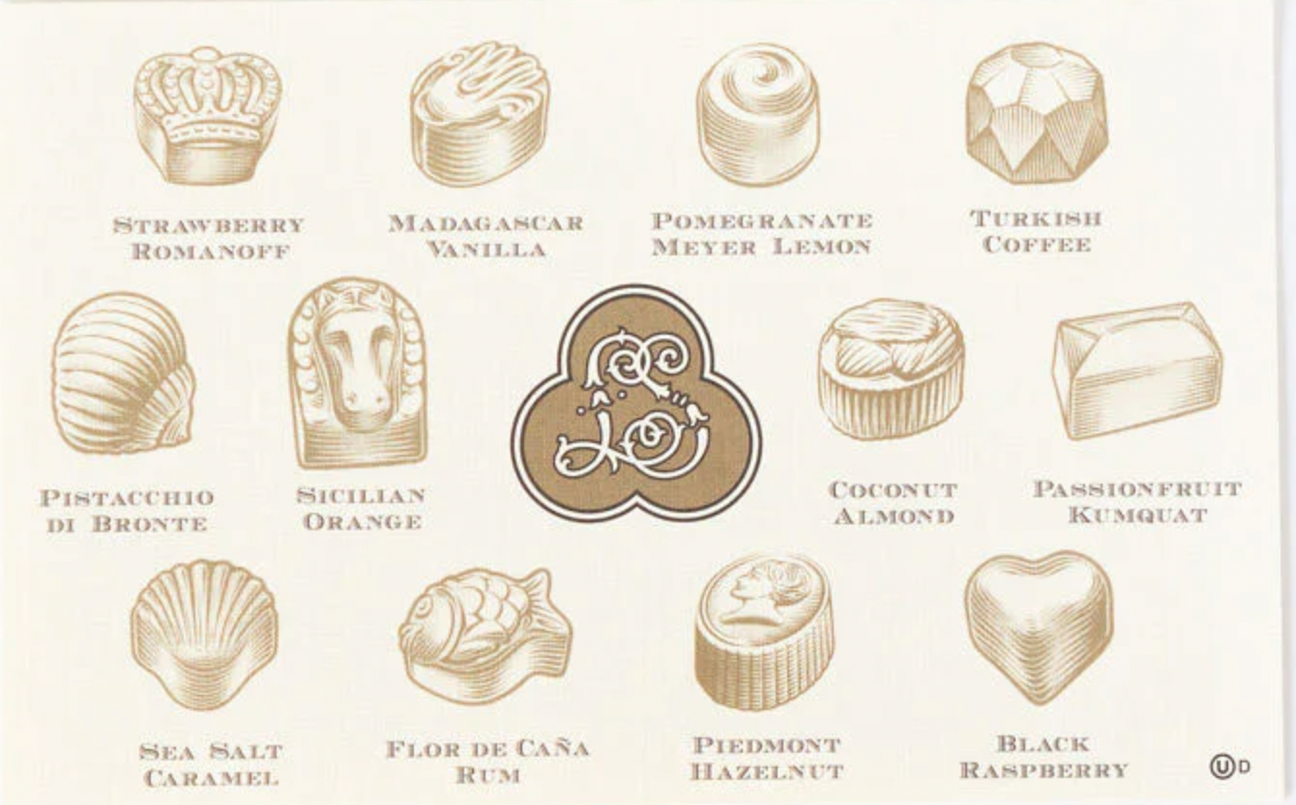 Louis Sherry Chocolate Tin, 12 Piece, Masons Black