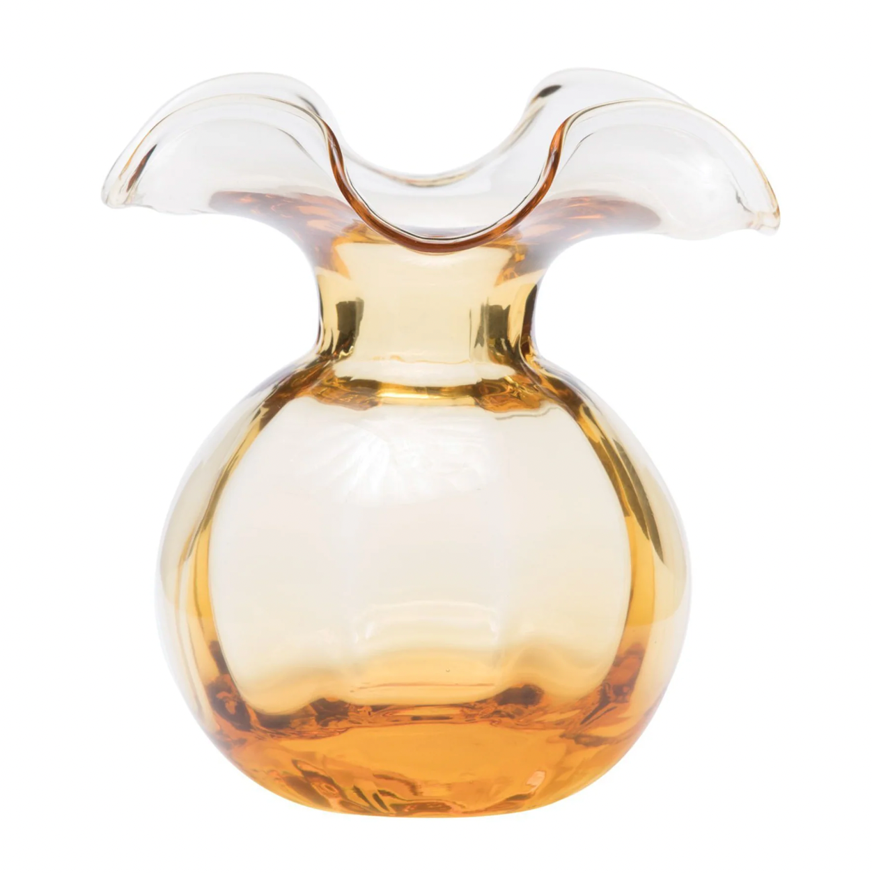 VIETRI Hibiscus Amber Glass Vase, Medium