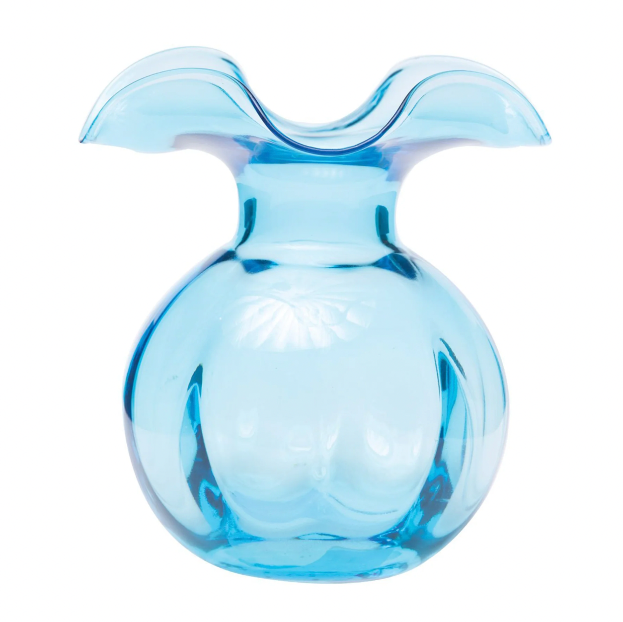 VIETRI Hibiscus Aqua Glass Vase, Medium