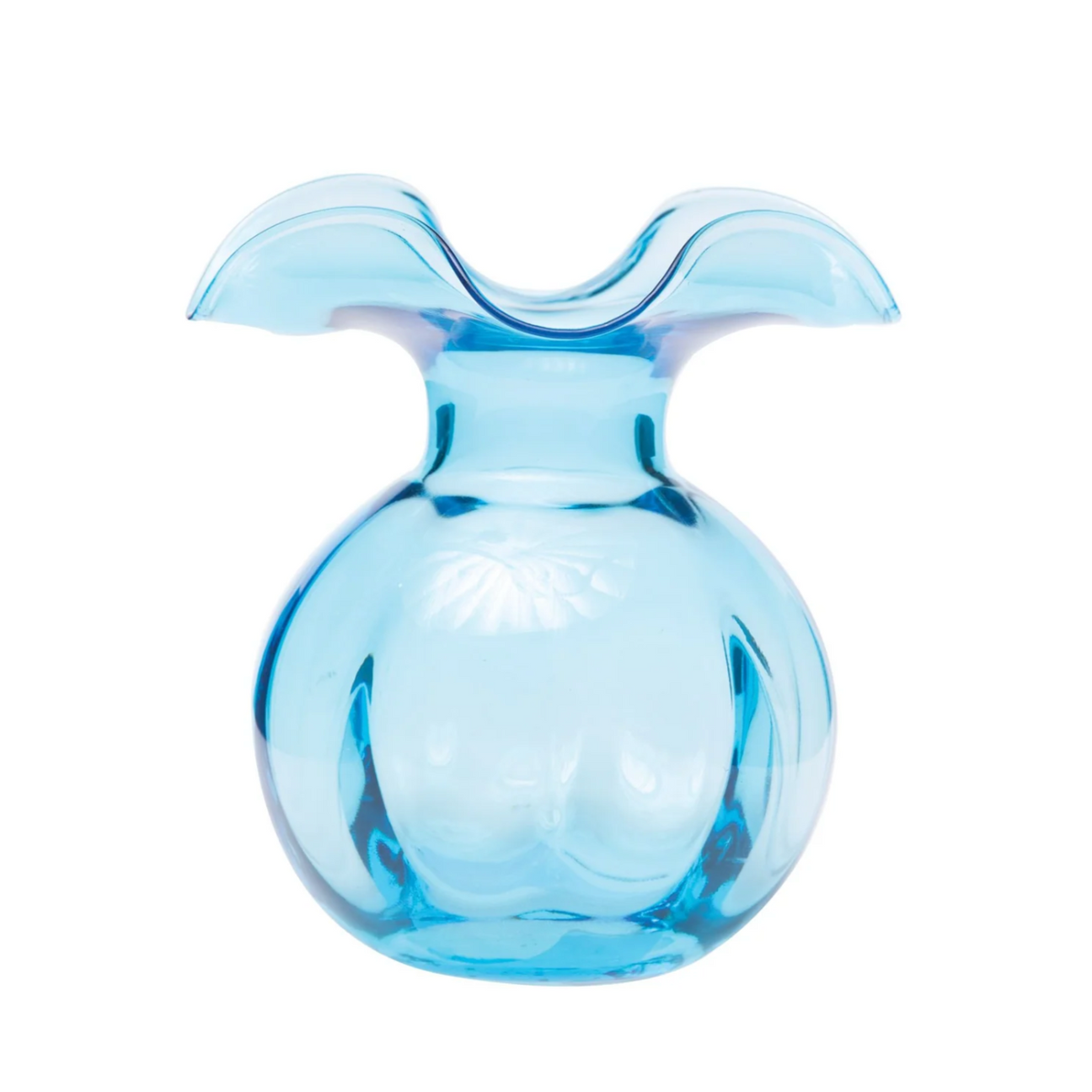 VIETRI Hibiscus Glass Aqua Bud Vase