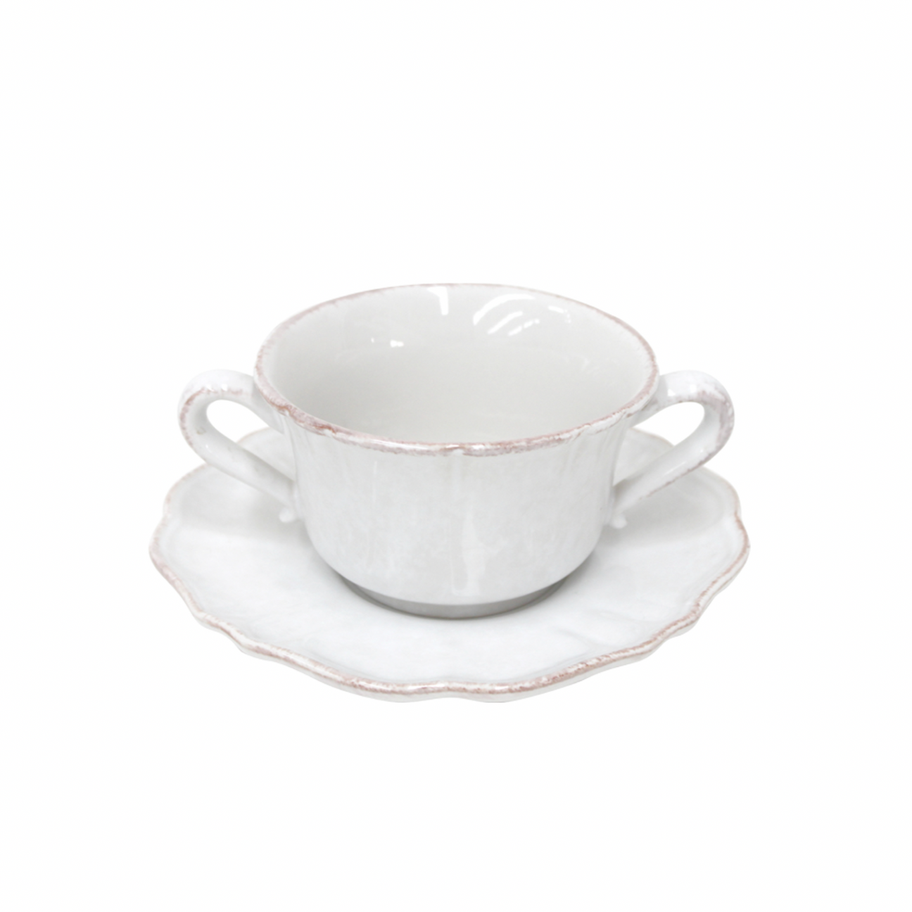 Casafina Impressions Consomme Cup and Saucer, White