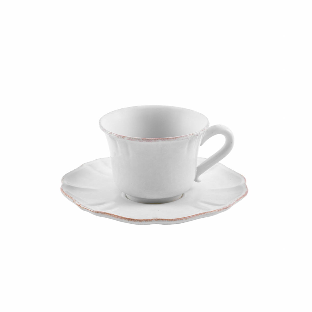 Casafina Impressions Tea Cup and Saucer, White