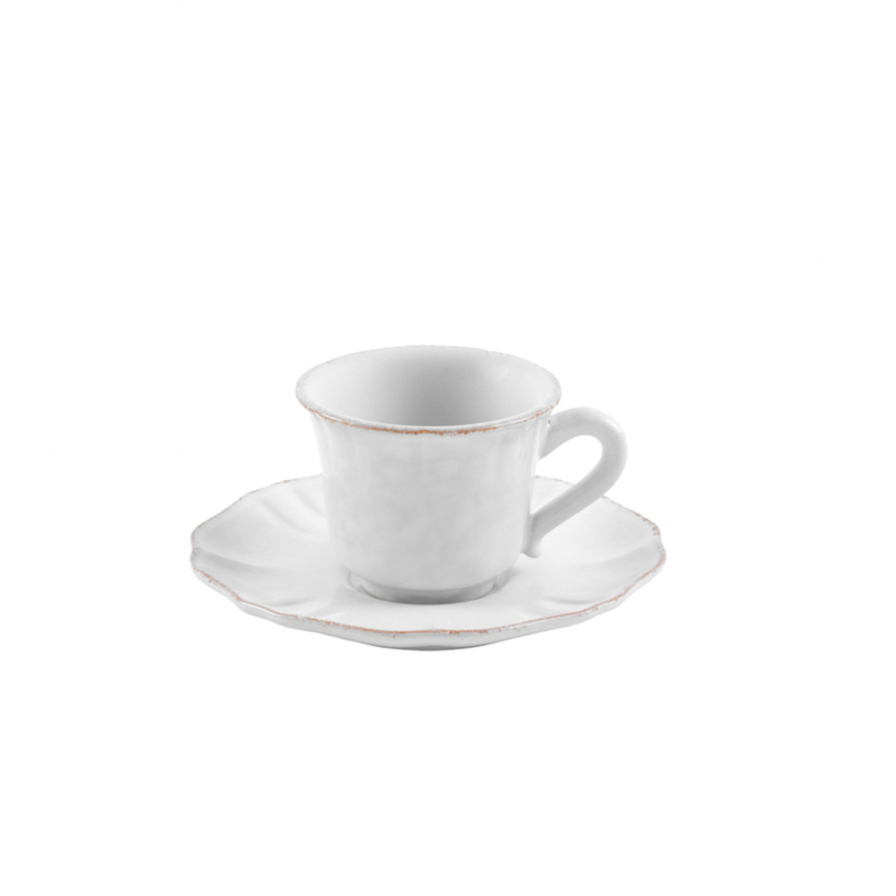 Casafina Impressions Coffee Cup and Saucer, White