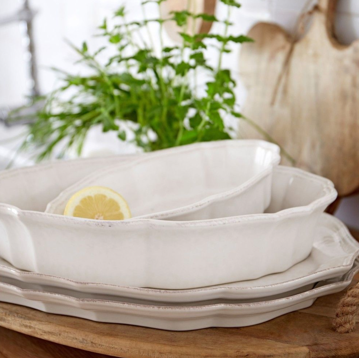 Casafina Impressions 14" Oval Platter, White
