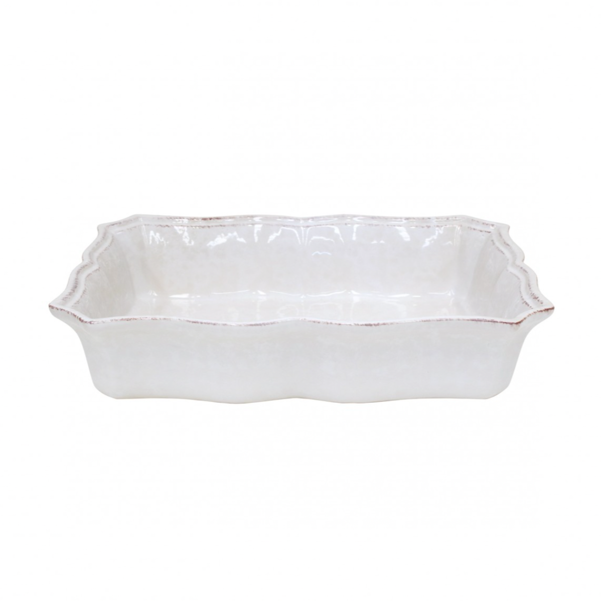 Casafina Impressions Rectangular Baker, White