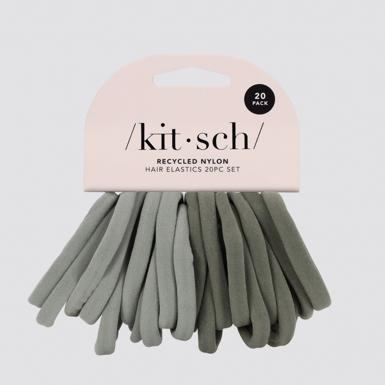 Eucalyptus Nylon Elastics Hair Ties - Set of 20