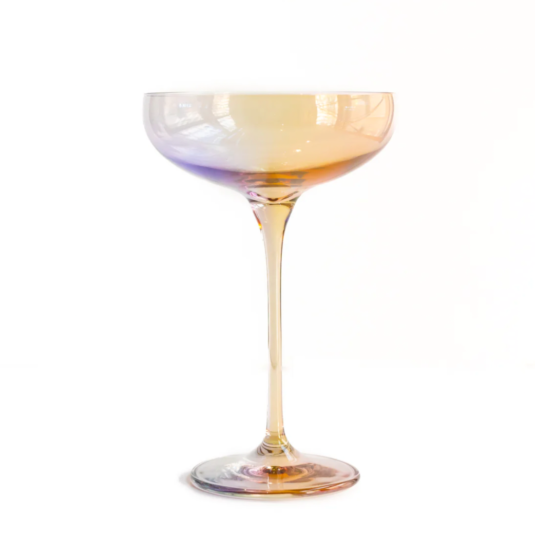Estelle Colored Champagne Coupe Stemware - Set of 2 {Iridescent}