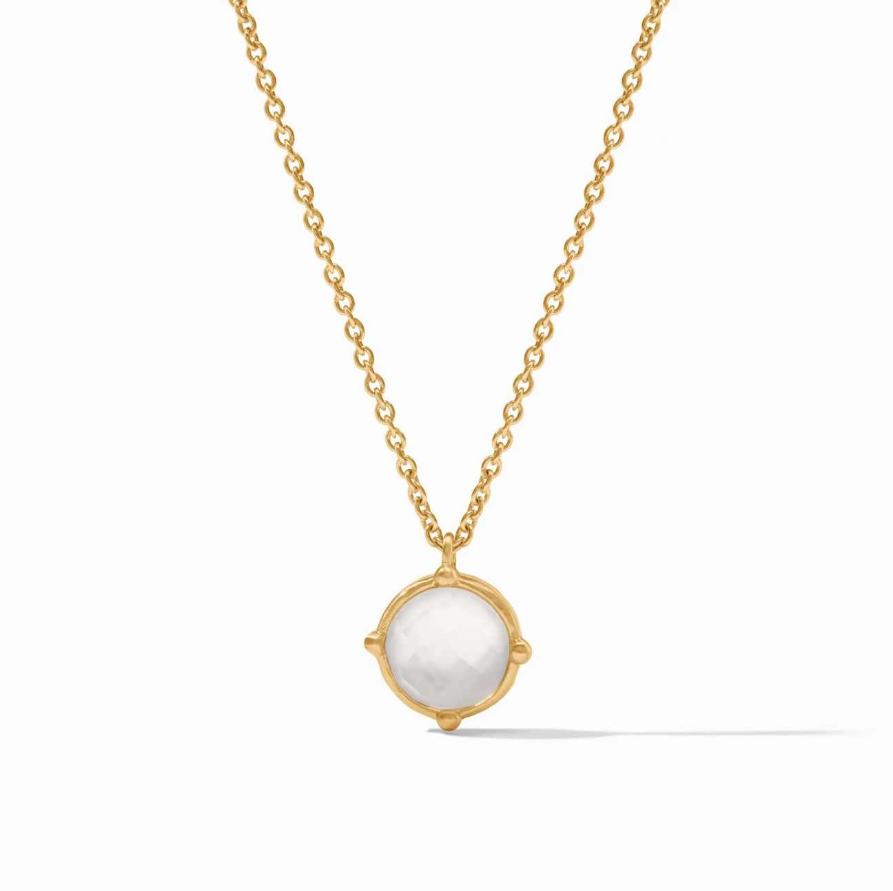 Julie Vos Honeybee Solitaire Necklace, Clear Crystal