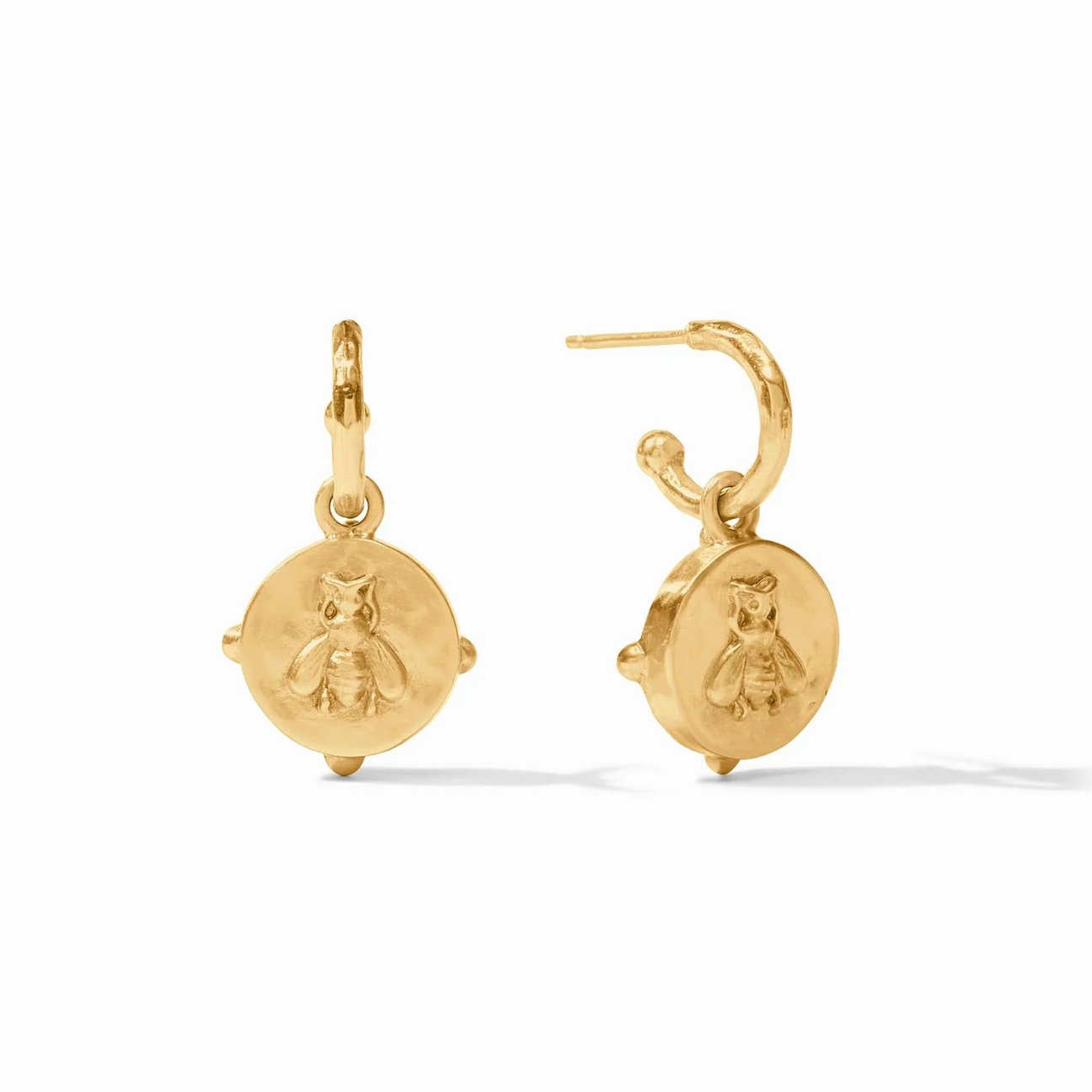Julie Vos Honeybee Hoop & Charm Earring, Aquamarine Blue