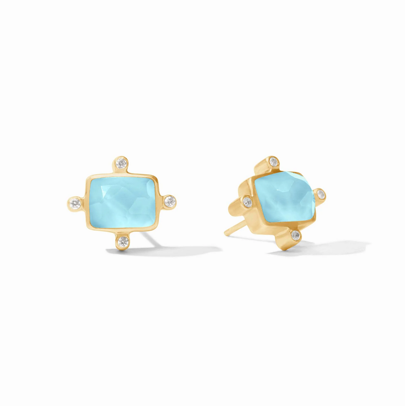 Julie Vos Clara Stud, Capri Blue