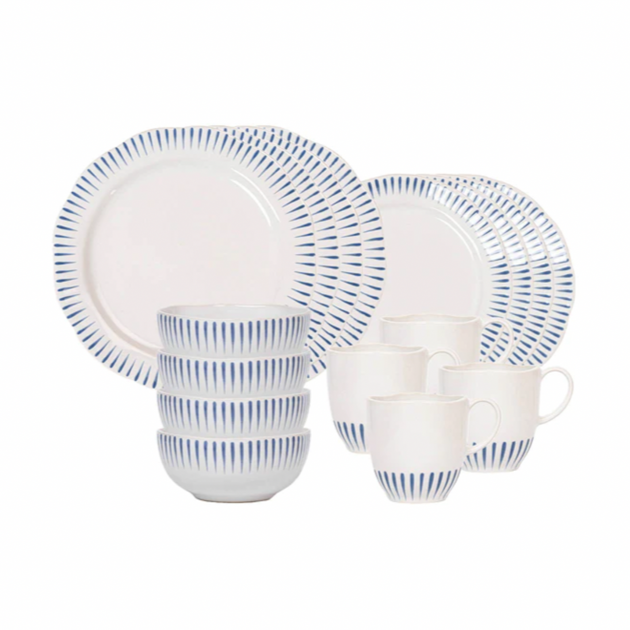 Juliska Sitio Stripe Delft Blue, 16pc Setting