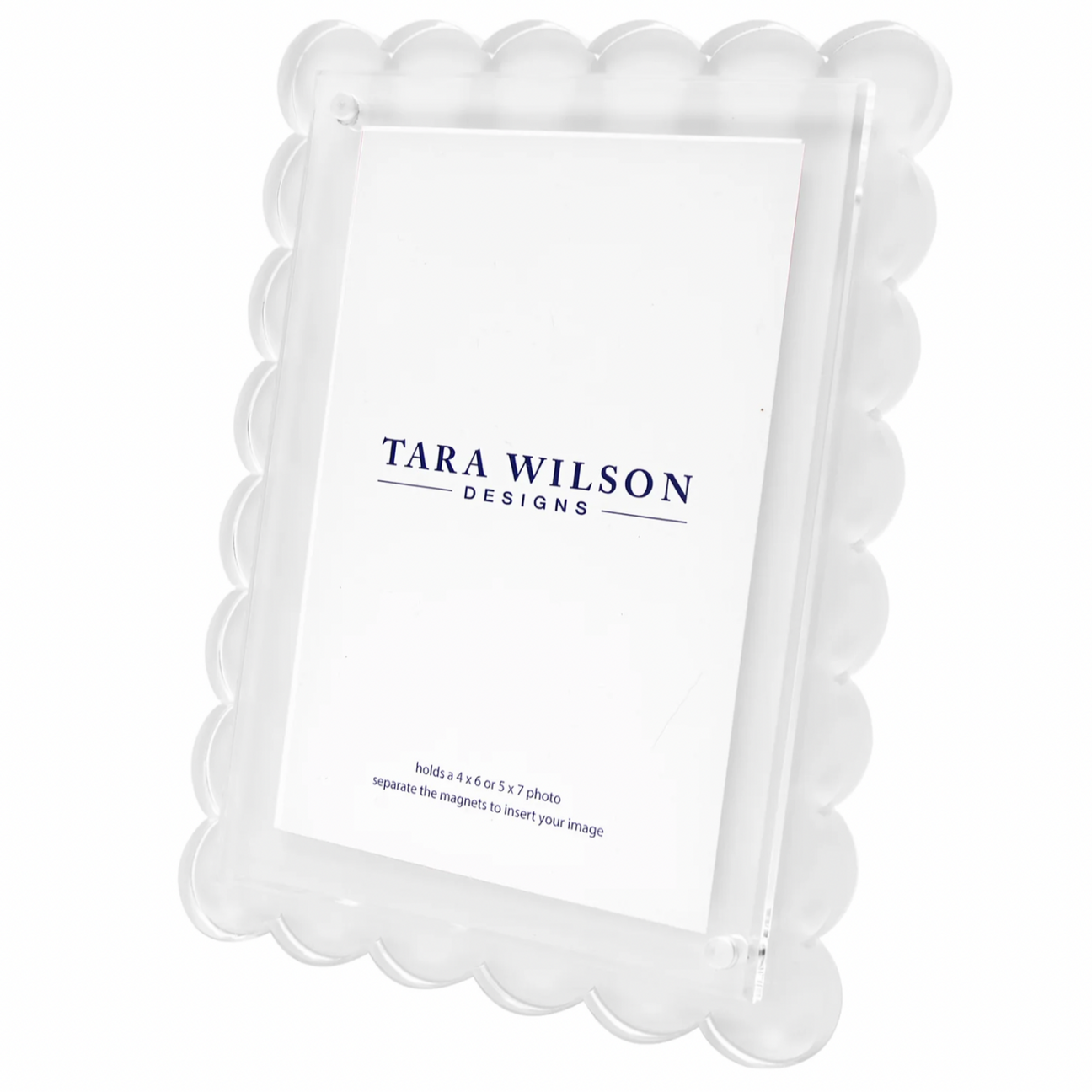 White Scallop Edged Acrylic Frame