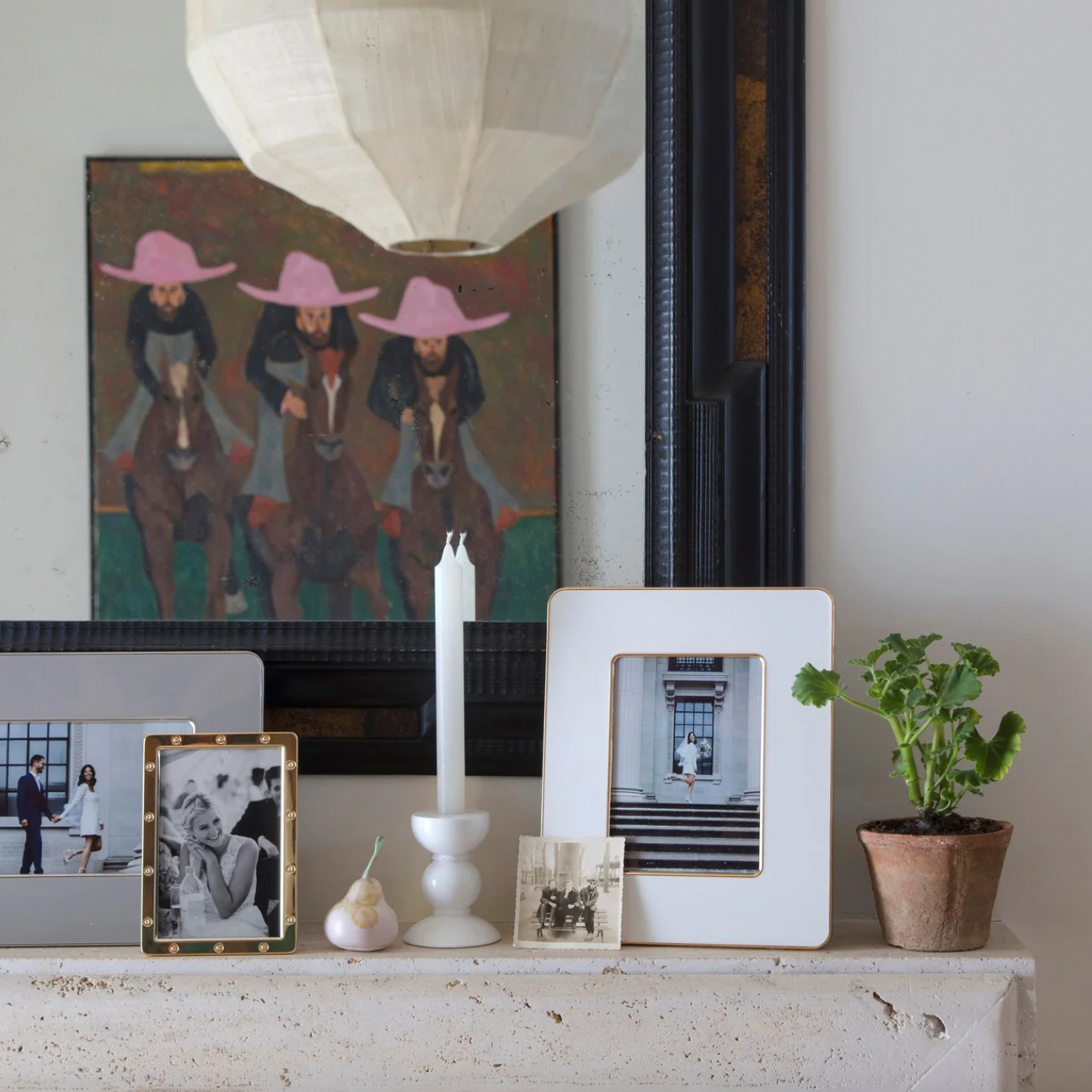 White & Gold Enamel Studio Frame