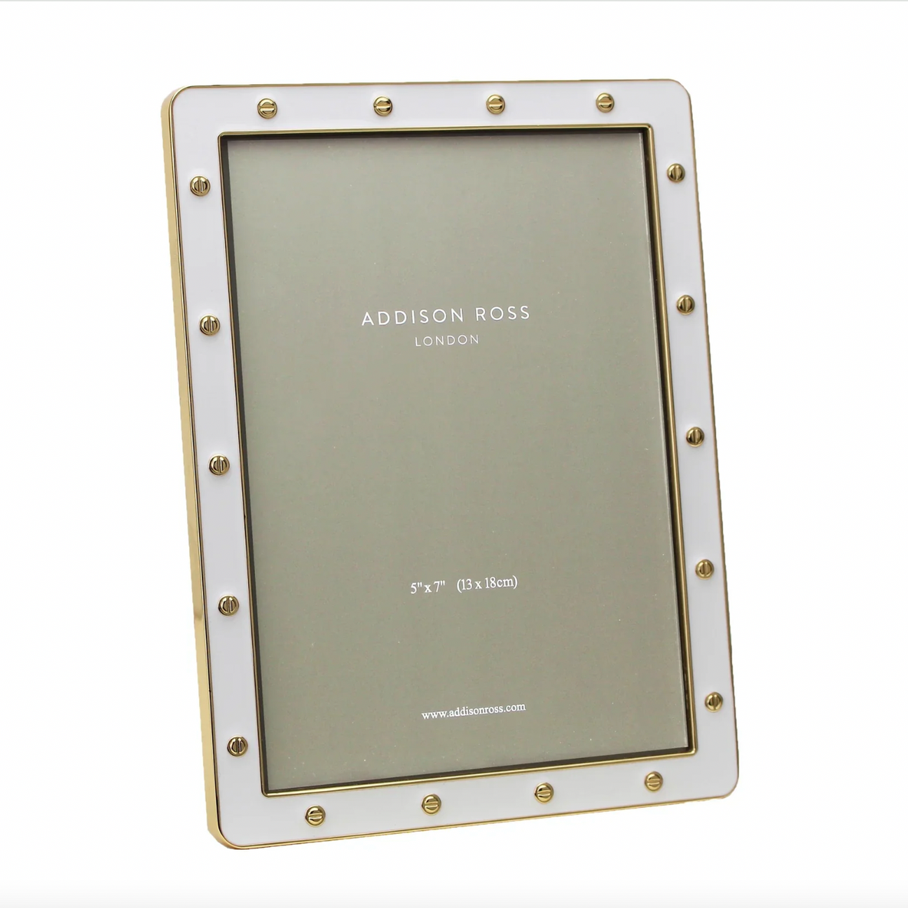 White Enamel & Gold Locket Frame