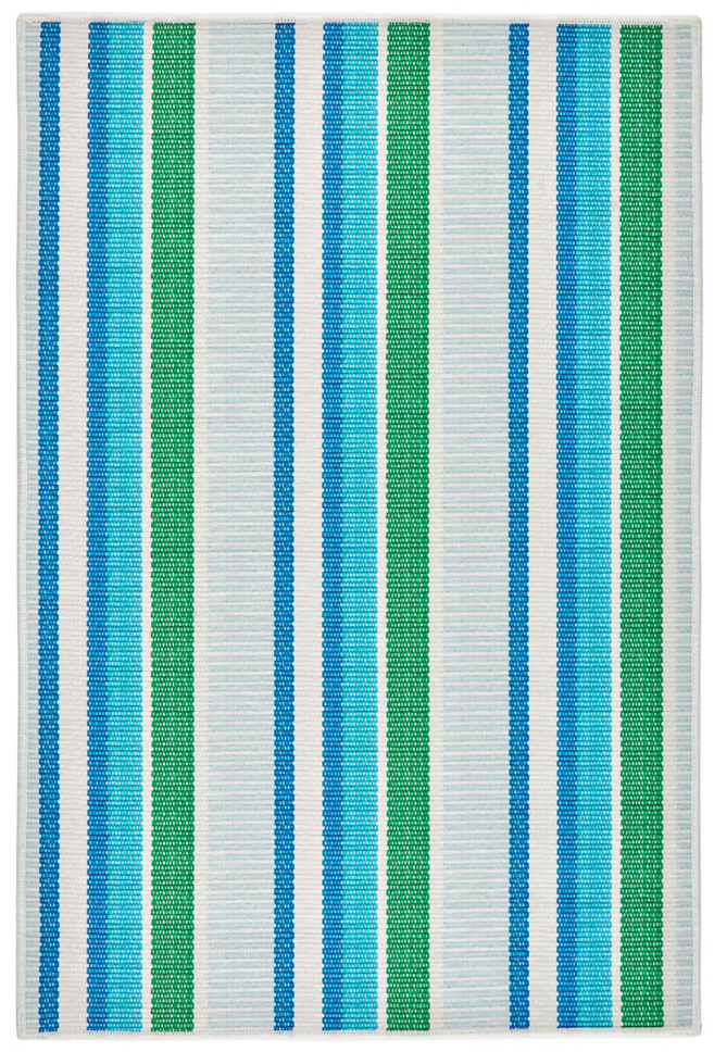 Dash & Albert Always Greener Washable Rug, Cobalt Green