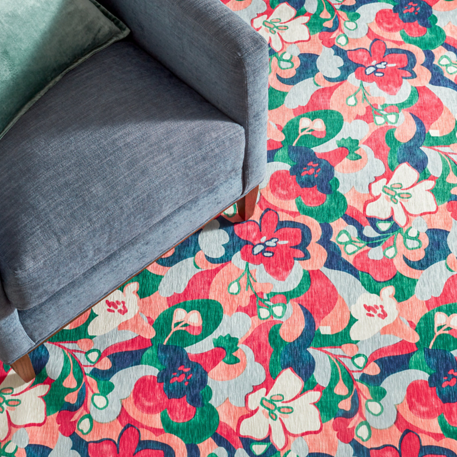 Dash & Albert Dreamy Daisies Multi Washable Rug