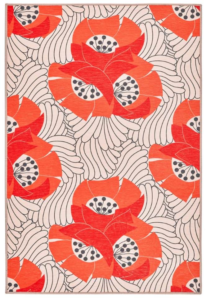 Dash & Albert Japanese Poppy Washable Rug