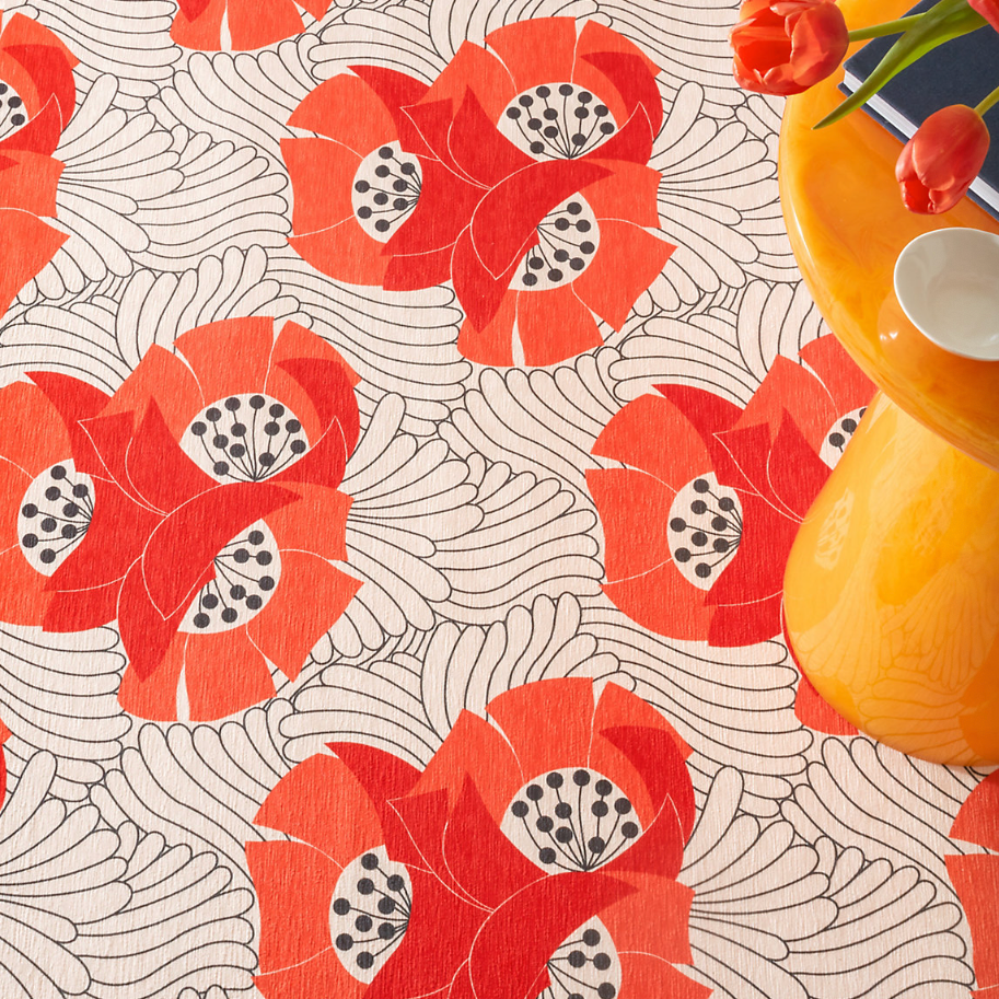 Dash & Albert Japanese Poppy Washable Rug