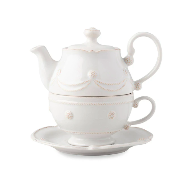 Juliska Berry & Thread Whitewash Tea for One Includes Saucer
