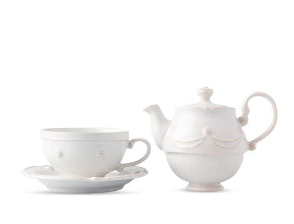 Juliska Berry & Thread Whitewash Tea for One Includes Saucer
