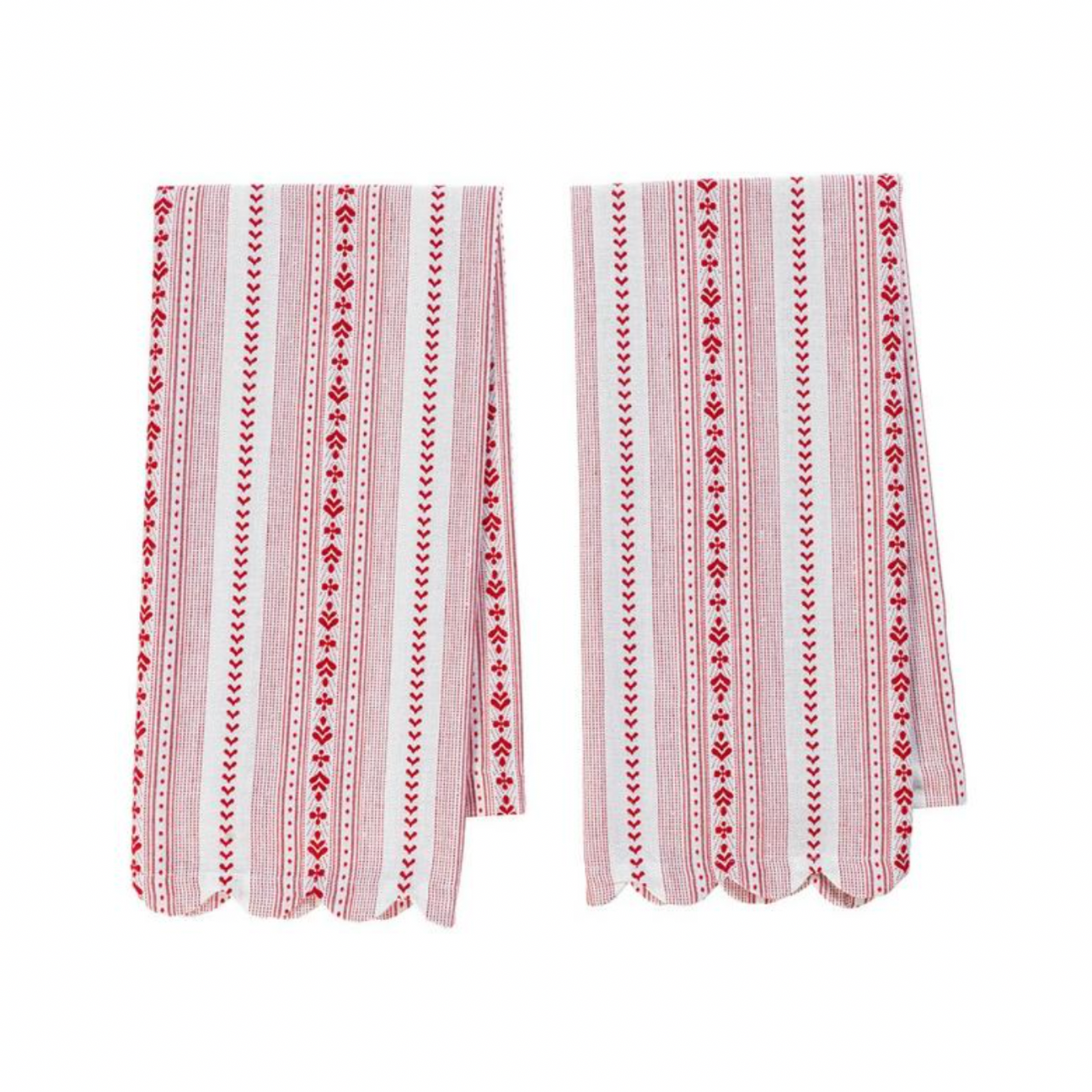Juliska Villa Stripe Ruby Kitchen Towel, Set of 2