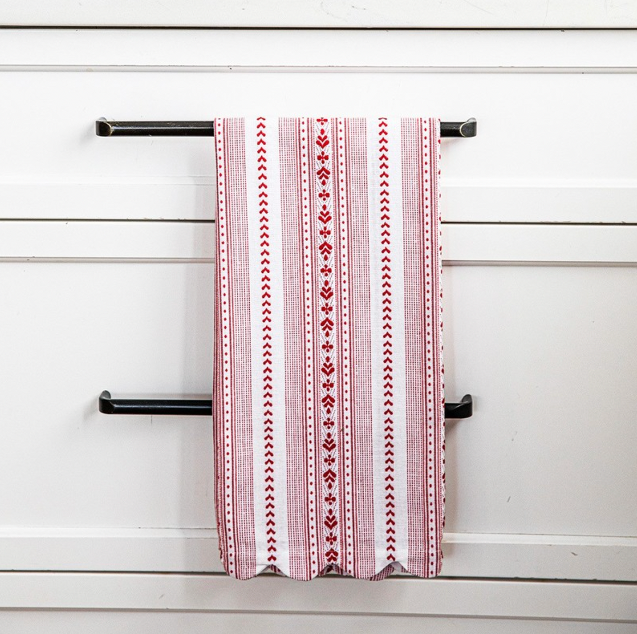 Juliska Villa Stripe Ruby Kitchen Towel, Set of 2