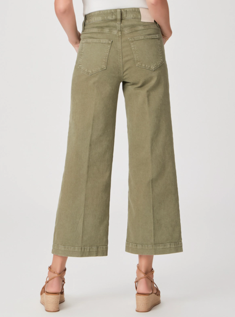 Paige Vintage Ivy Green Anessa Wide Leg Jean