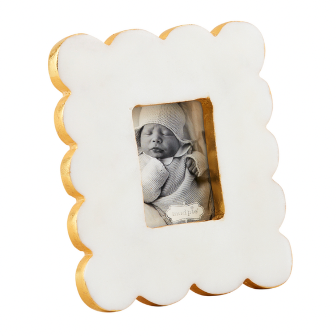 Scalloped Gold Edge Rectangular Frame