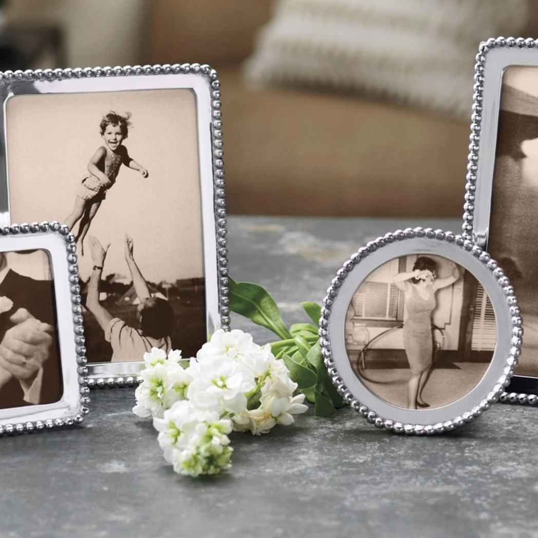 Mariposa Beaded Round Frame