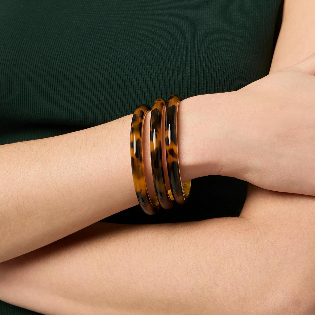 Julie Vos Madison Statement Bangle, Tortoiseshell