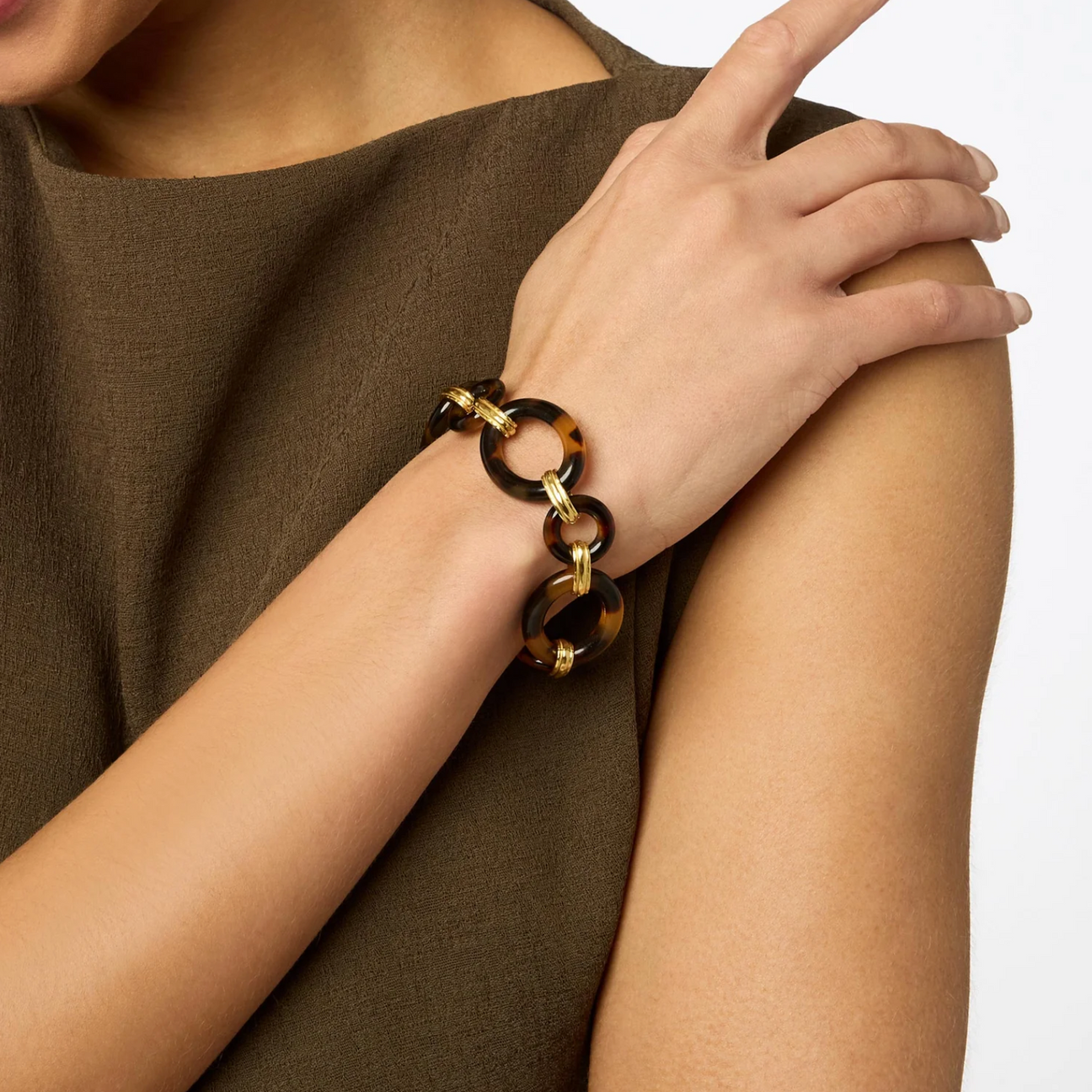 Julie Vos Madison Link Bracelet, Tortoiseshell