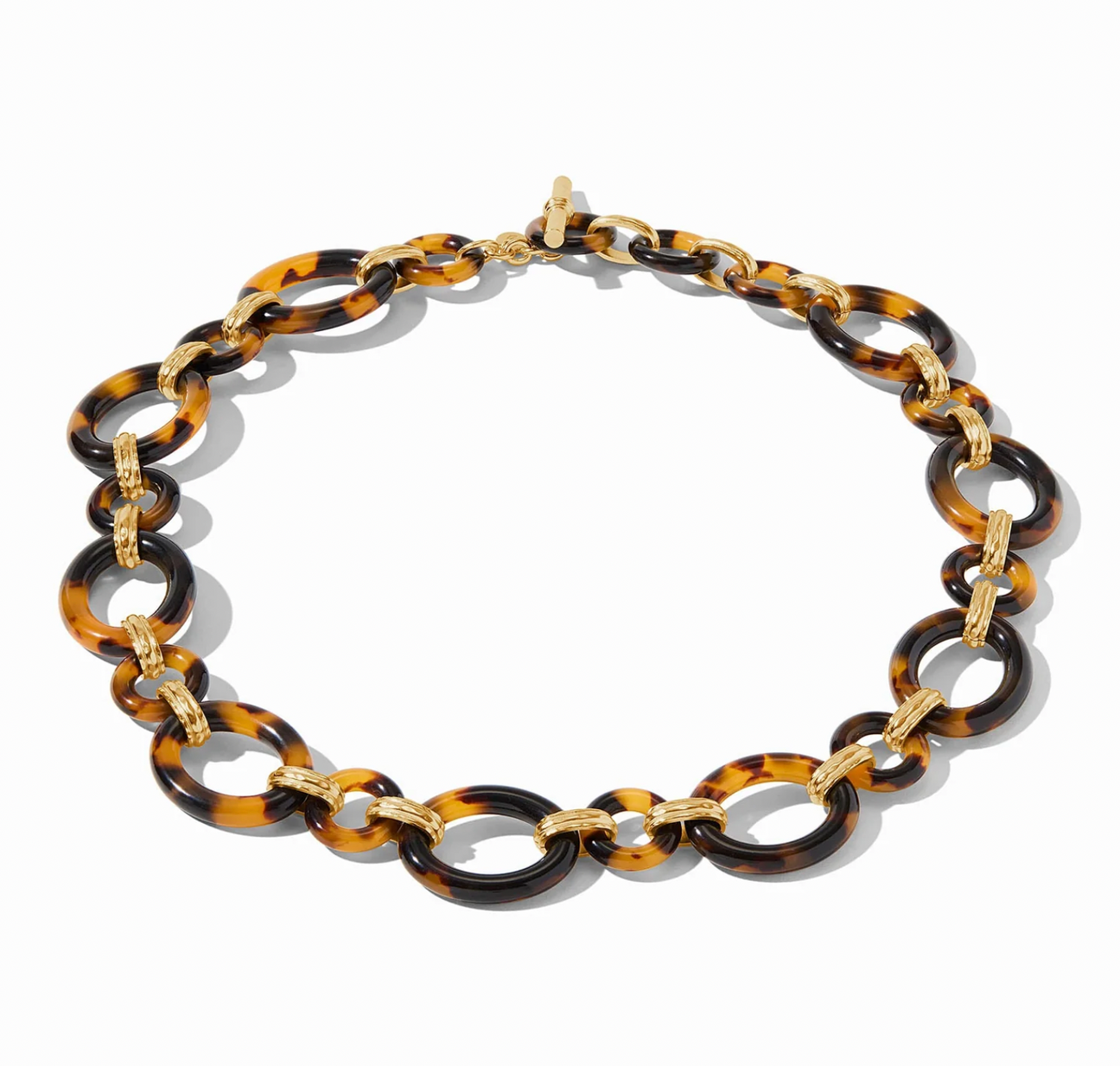 Julie Vos Madison Link Necklace, Tortoiseshell
