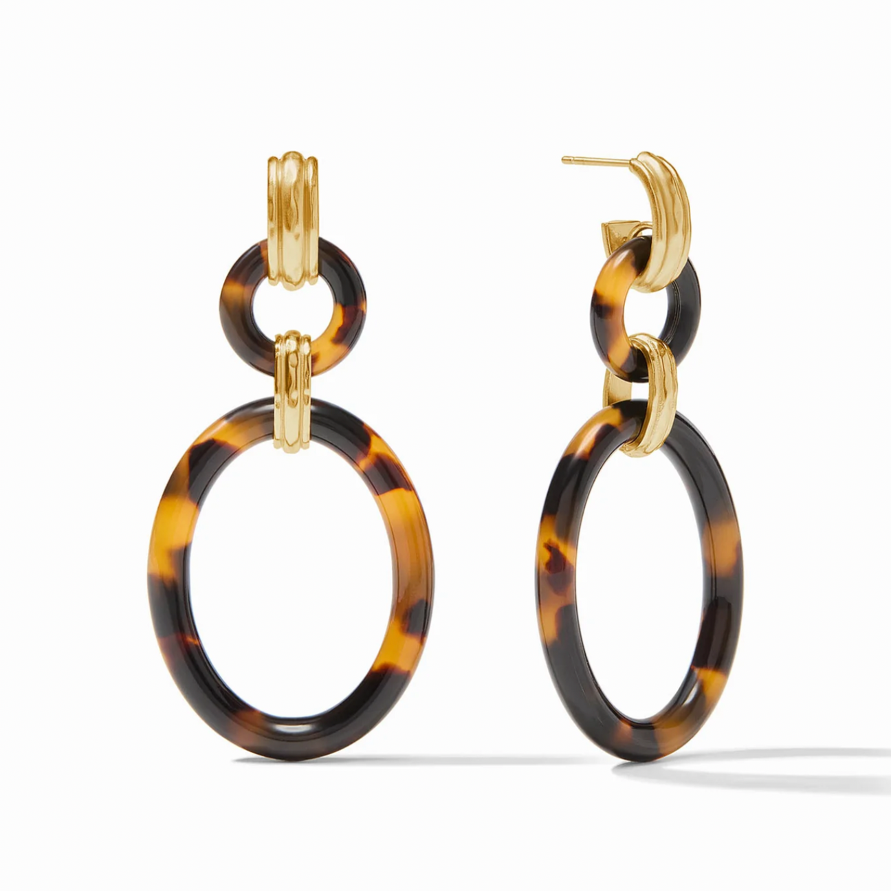 Julie Vos Madison Link Earring, Tortoiseshell