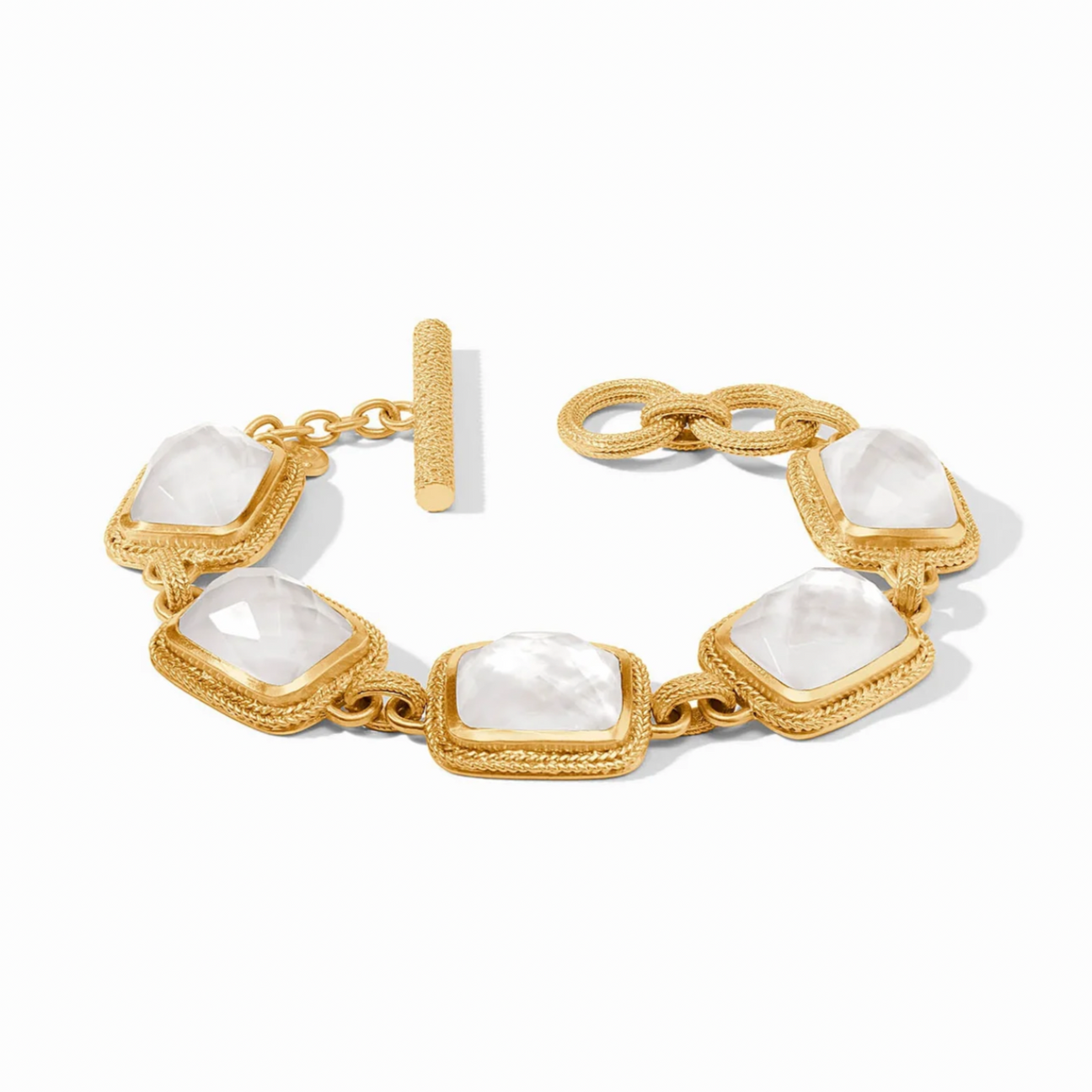 Julie Vos Cheval Stone Bracelet, Iridescent Clear Crystal