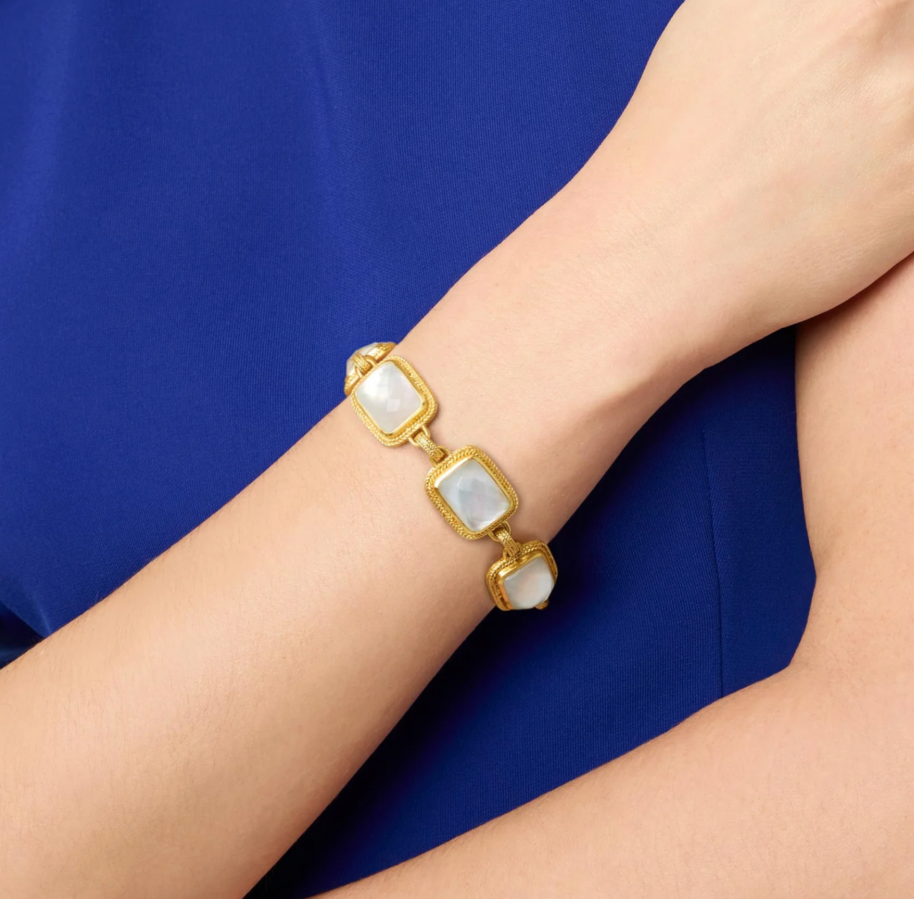 Julie Vos Cheval Stone Bracelet, Iridescent Clear Crystal