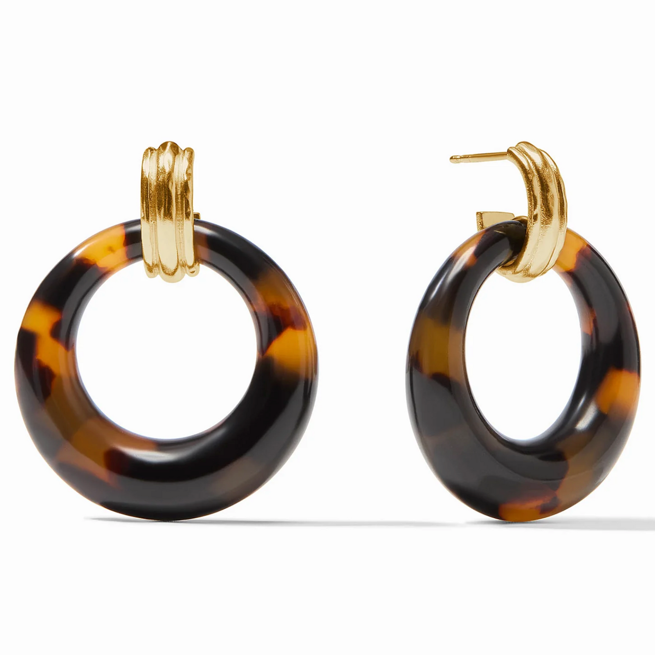 Julie Vos Madison Doorknocker Earring, Tortoiseshell