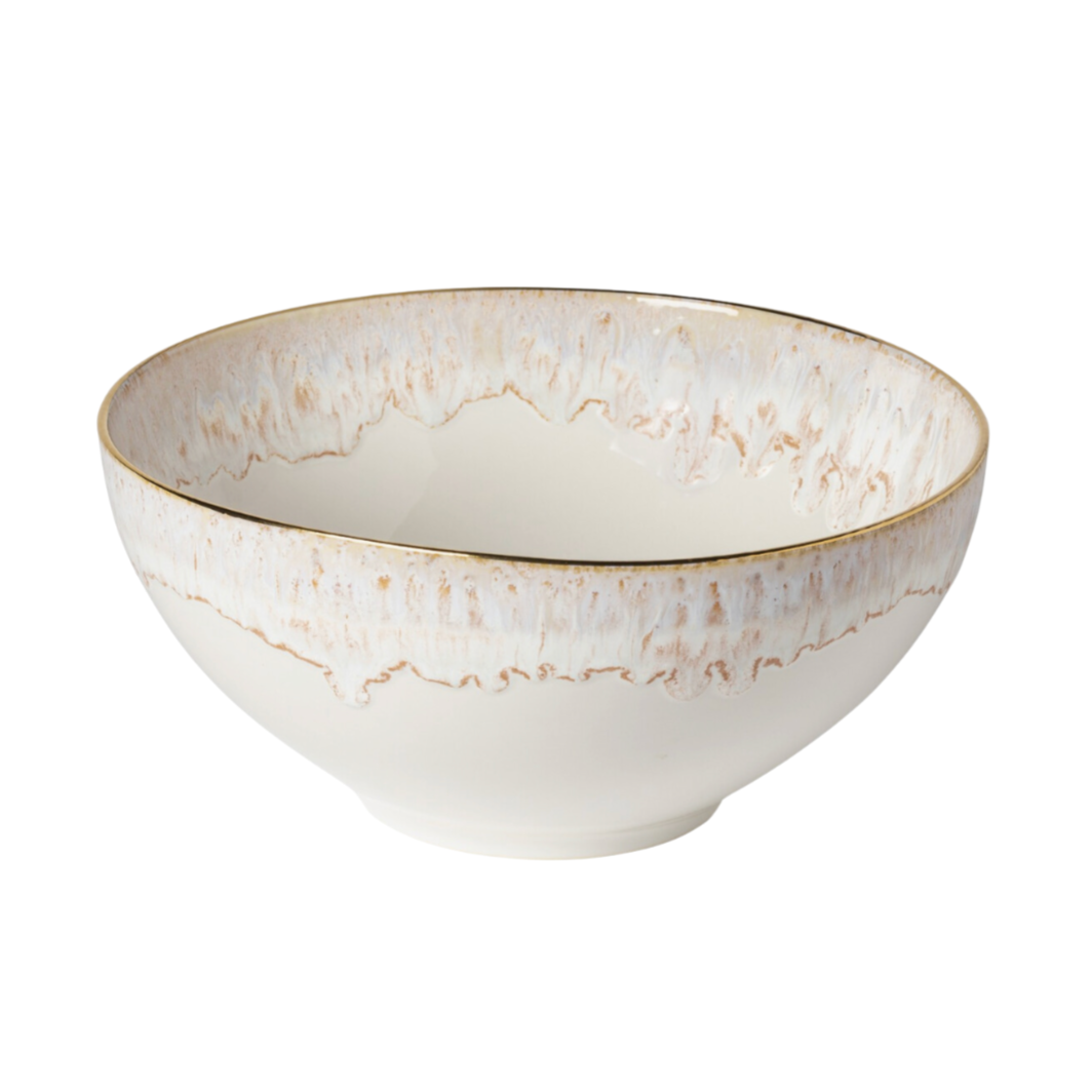 Casafina Taormina Serving Bowl, White with Gold