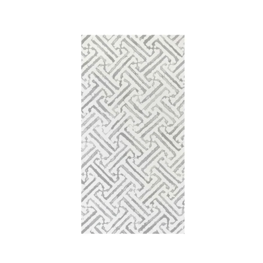 VIETRI Papersoft Guest Towel, Greek Key Light Gray