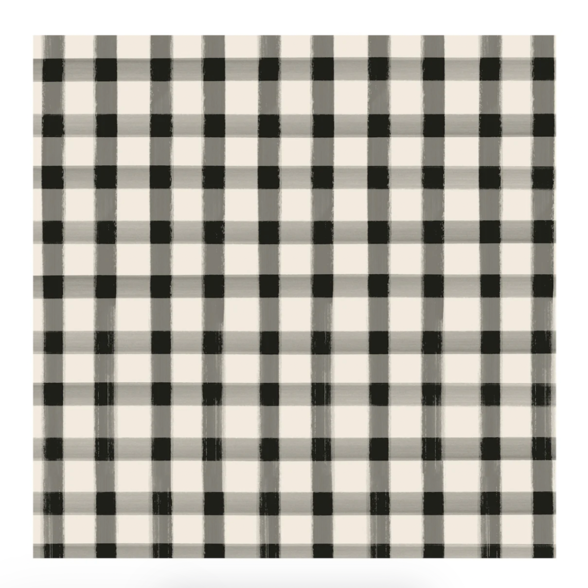 Black Painted Check Cocktail Napkin