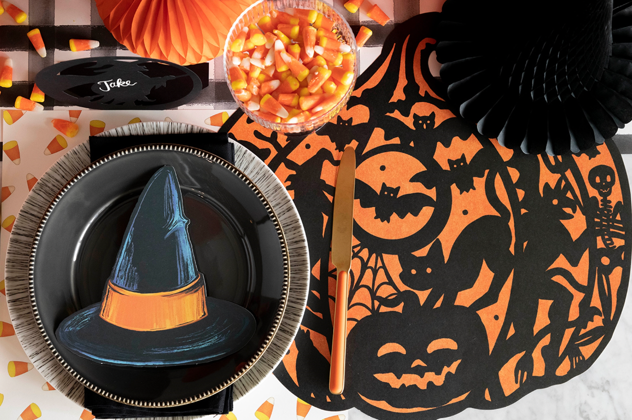 Die Cut Wicked Jack-o-Lantern Paper Placemat-12 Sheets