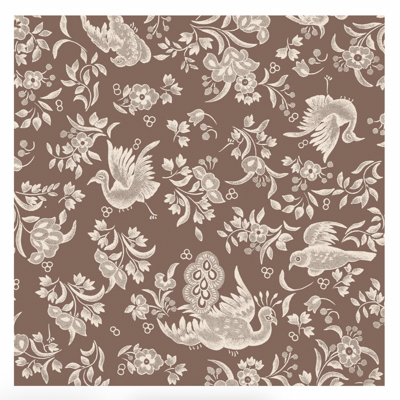 Brown Regal Peacock Cocktail Napkin