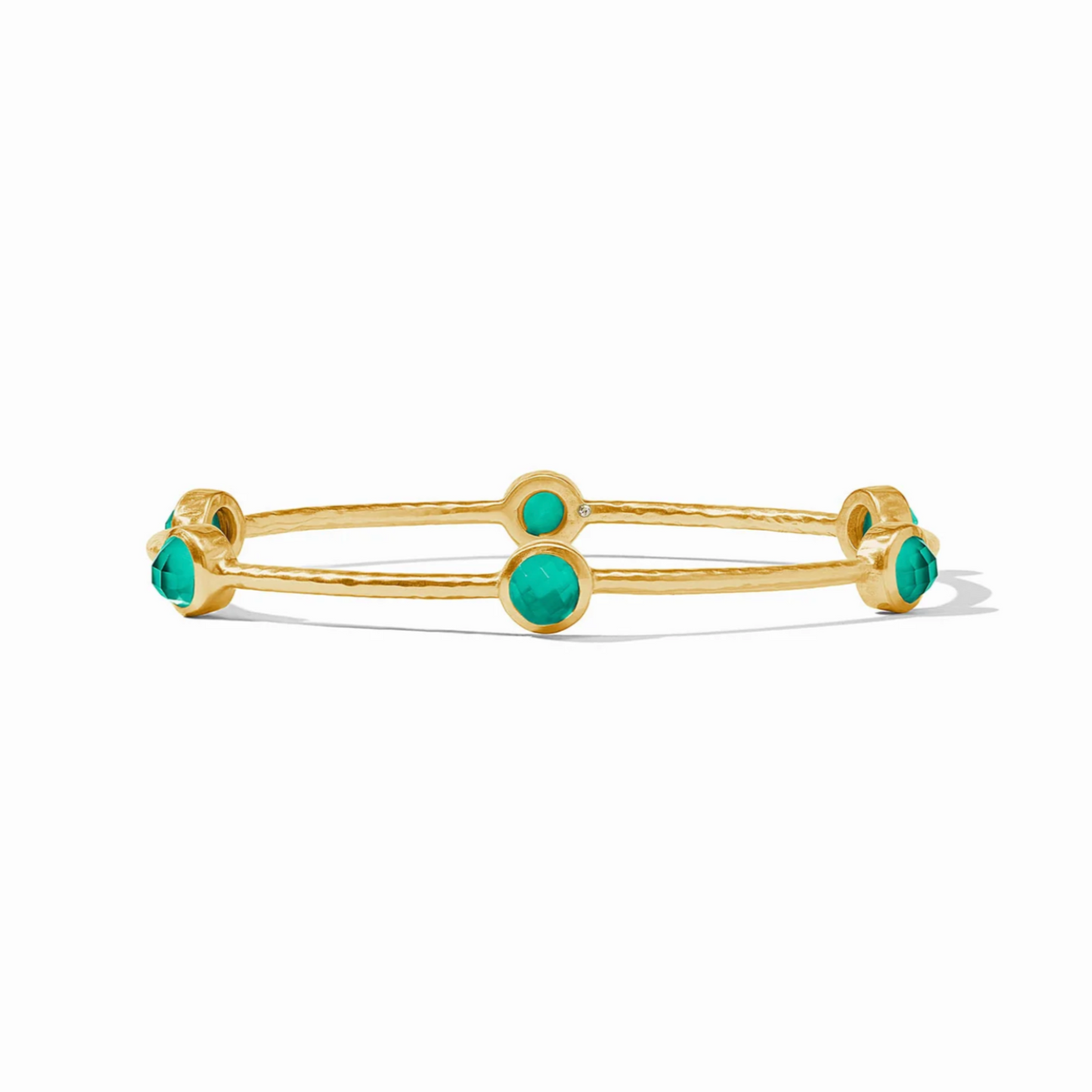 Julie Vos Milano Luxe Bangle Gold, Iridescent Emerald Green