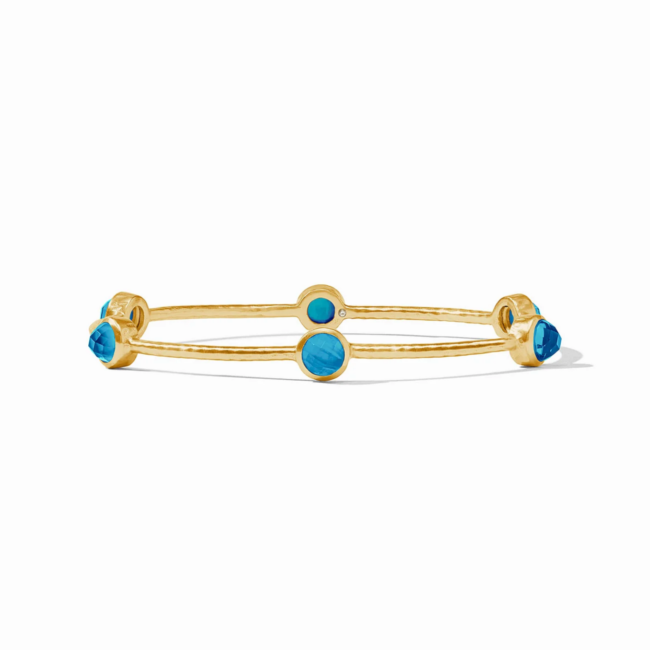 Julie Vos Milano Luxe Bangle Gold, Iridescent London Blue