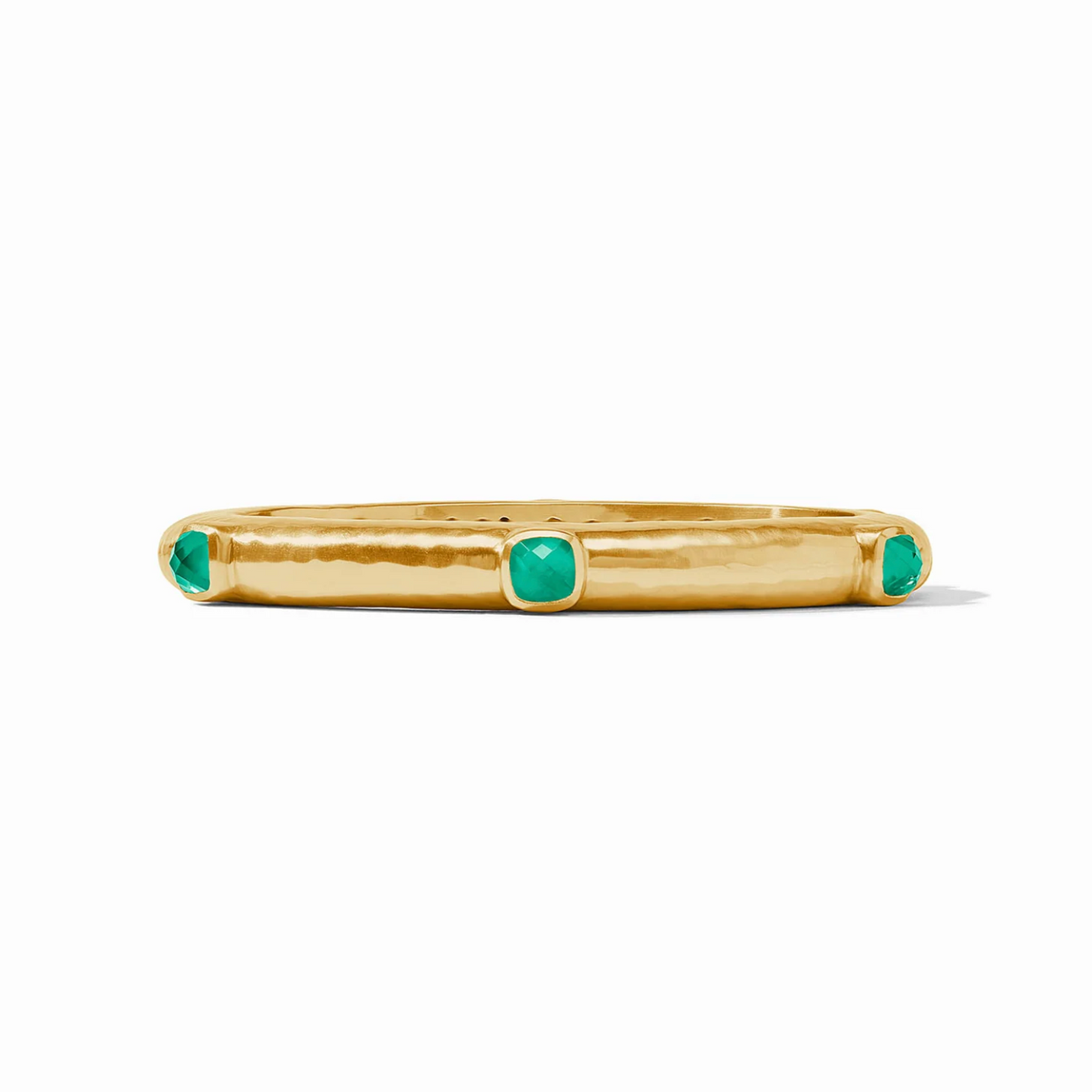 Julie Vos Catalina Hinge Bangle, Iridescent Emerald Green
